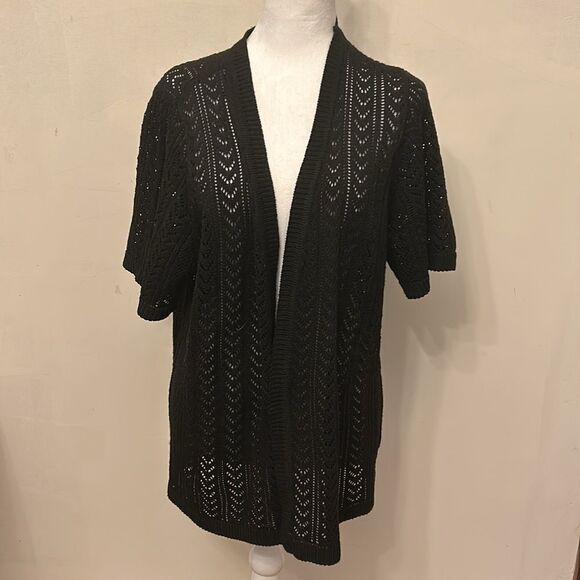 Cyrus black short sleeve open cardigan Size 2X EUC - Picture 2 of 9